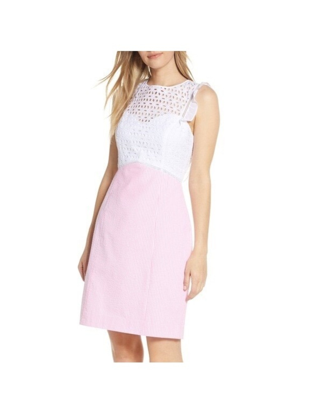 Lilly Pulitzer Maya Shift Dress in Pink Tropics Seersucker